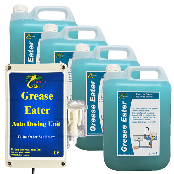 Battery Operated Auto Dosing Unit Includes Hydra Grease-Eater Liquid
